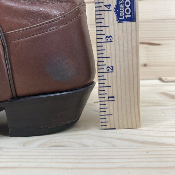 Tony Lama VTG Cowboy Boots Womens Size 7 Brown Leather Western Rodeo Pointed Toe - Picture 9 of 16
